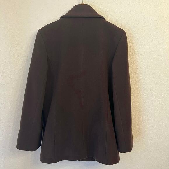 Jones New York Peacoat Size 6 Chocolate Brown Wool Cashmere Blend - Picture 5 of 15